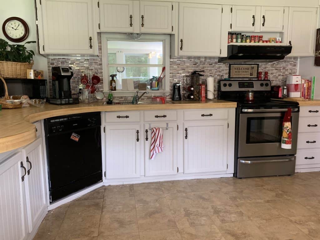 mobile home remodel before and after.  kitchen