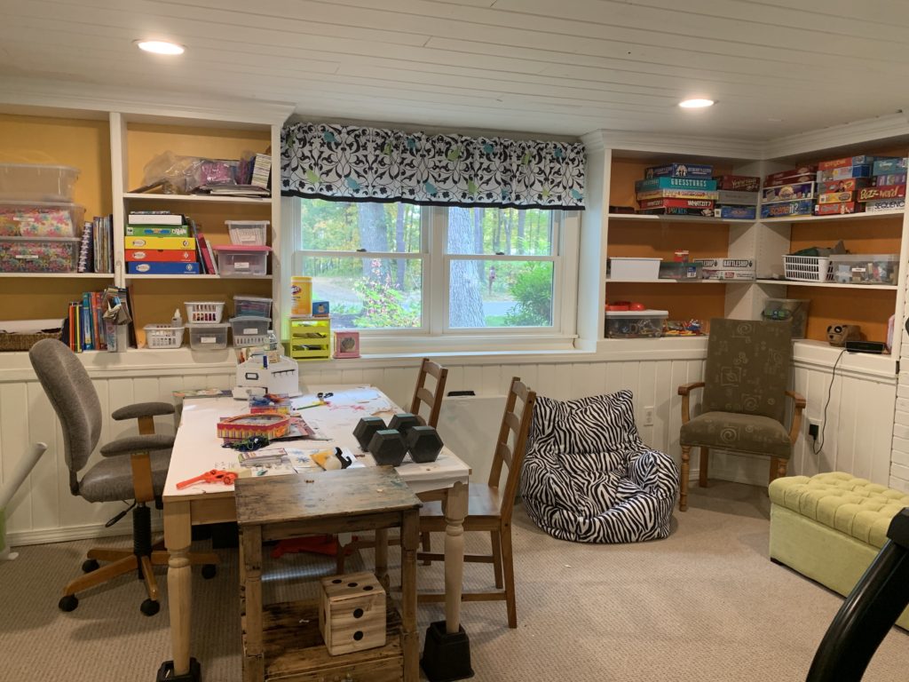 family room remodel before