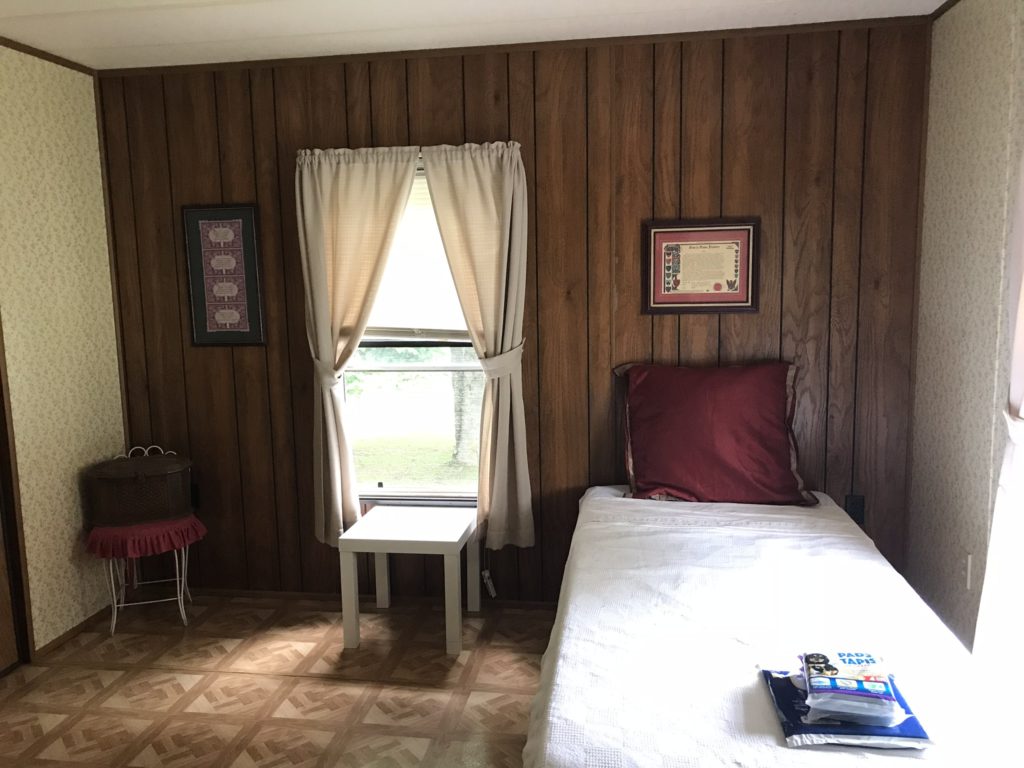 mobile home remodel before and after.  bedroom before 