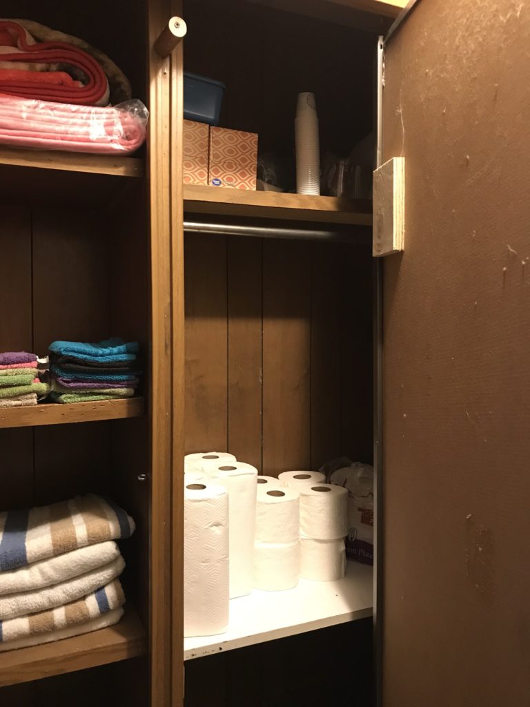 mobile home remodel before and after.  before pantry update