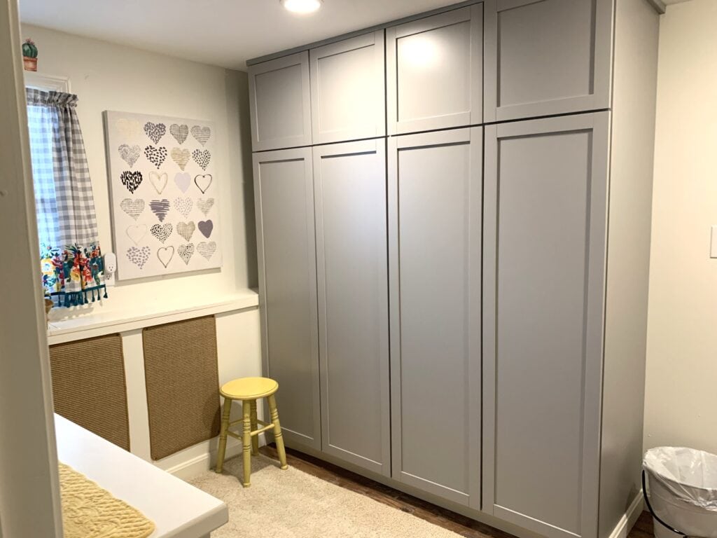 storage cabinets from Home Depot for a cat room