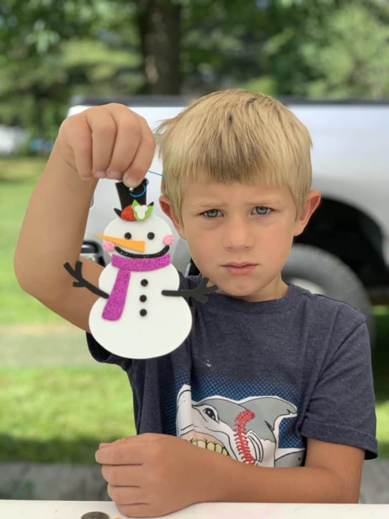 snowman foam ornaments