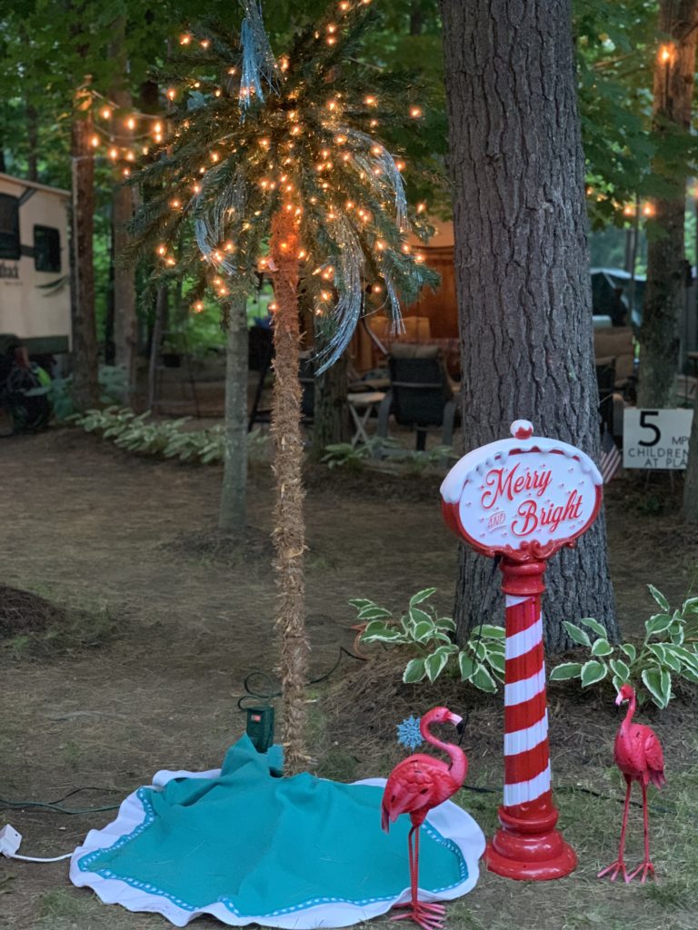 Christmas decor at the campground