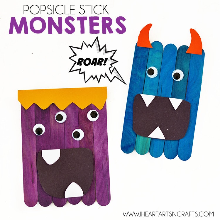 Popcicle stick monster Halloween craft
