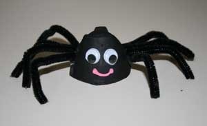 spider egg crate Halloween craft
