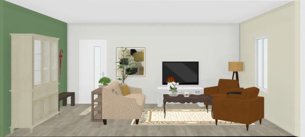 living room layout using a sofa and sofa table to create an entryway in the living room