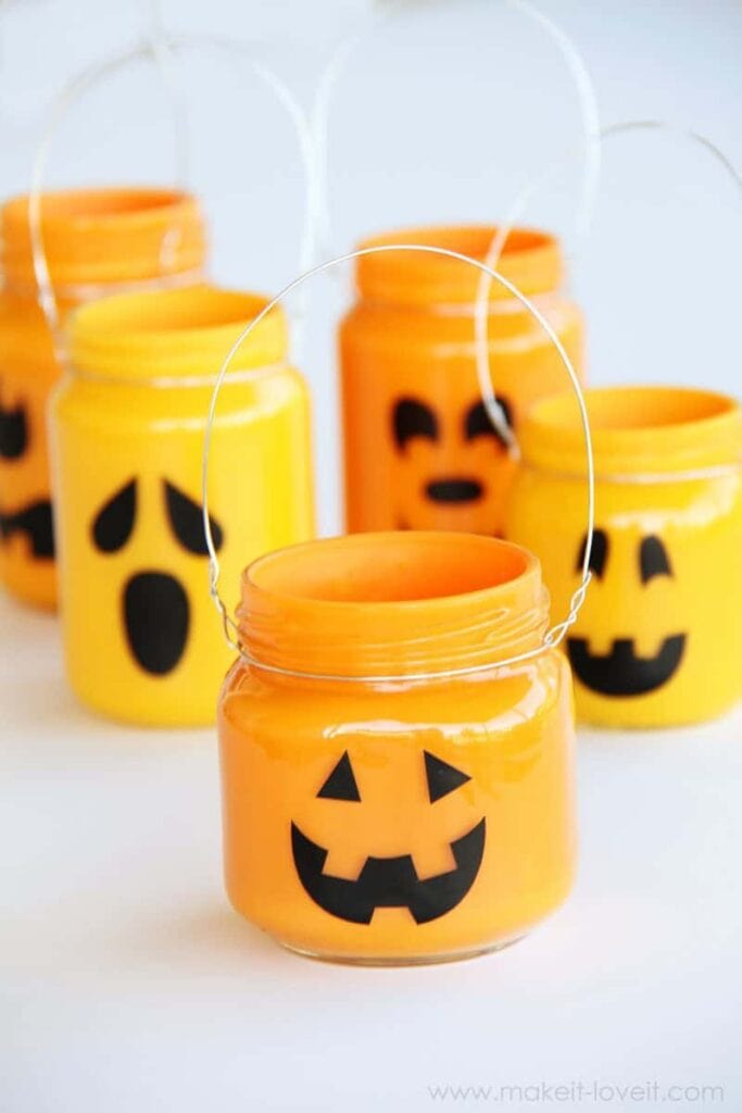 baby food jar Jack-o-lanterns