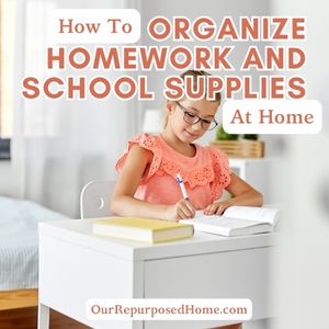 young girl doing homework at her desk at home