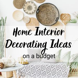 pretty living room with baskets on the wall