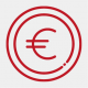 Icon that shows lower acquisition costs