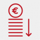 Icon that shows lower cost per part