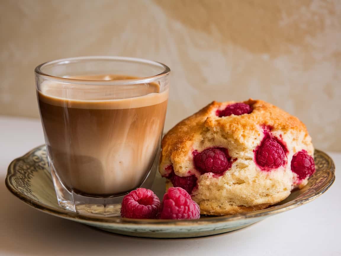 Brew & Bite: 15 Perfect Coffee and Pastry Pairings You’ve Got to Try 1 9. Cortado with a Fresh Raspberry Scone