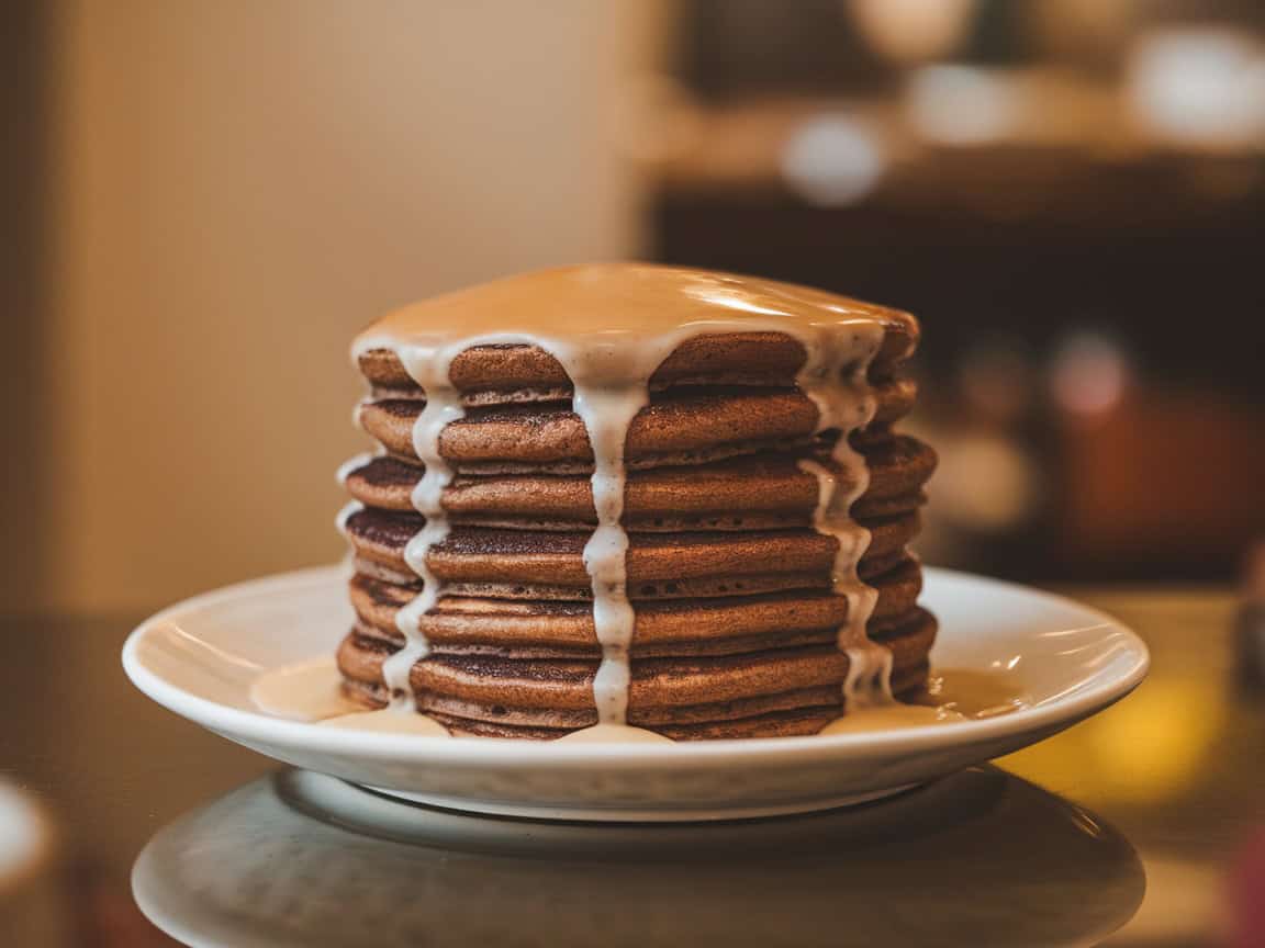 Start Your Day Right with These 15 Coffee Pancake Creations 3 3. Espresso Pancakes with Vanilla Glaze