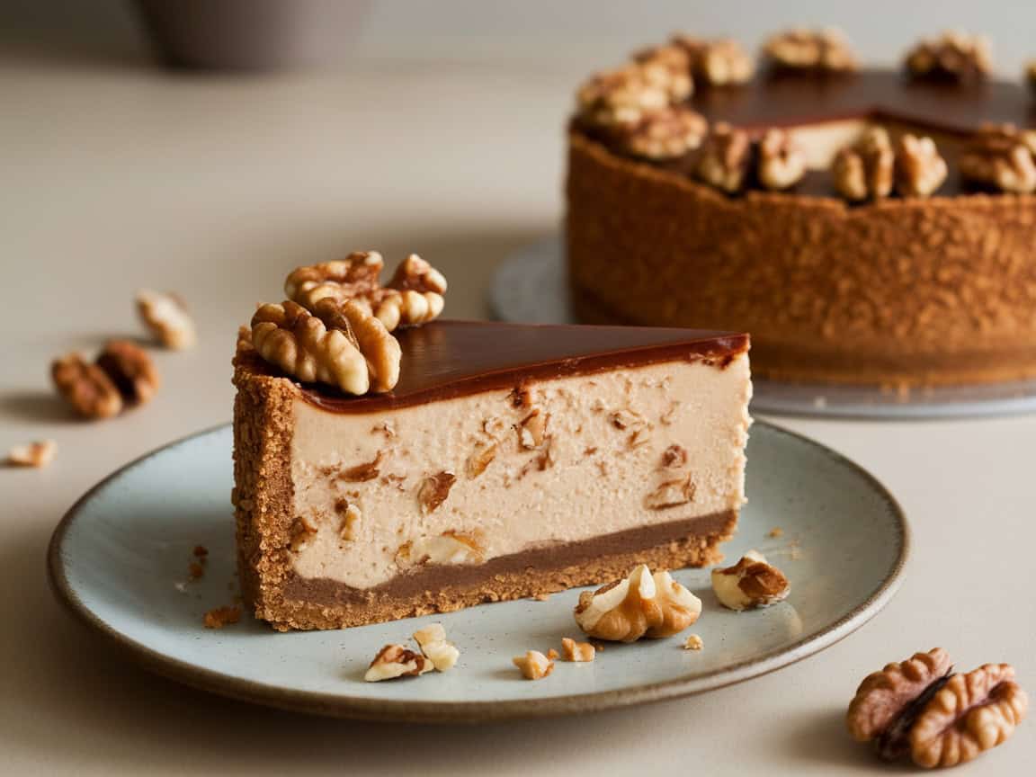 15 Irresistible Coffee Cheesecake Recipes to Satisfy Your Sweet Cravings 11 11. Coffee and Walnut Cheesecake
