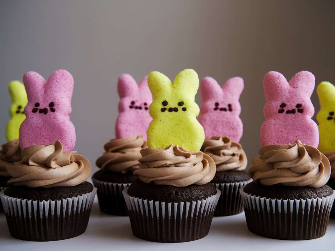 Easter’s Sweetest Treat: 14 Coffee Cupcakes You’ll Love for Easter 6 6. Coffee Cupcakes with Marshmallow Peeps