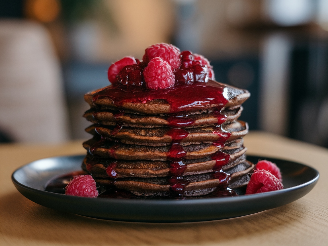 Start Your Day Right with These 15 Coffee Pancake Creations 14 14. Coffee Pancakes with Raspberry Compote