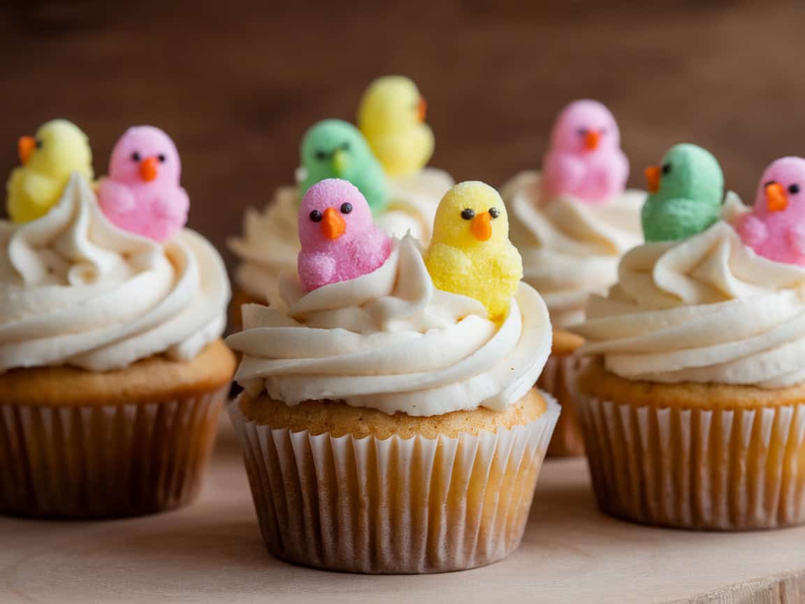 Easter’s Sweetest Treat: 14 Coffee Cupcakes You’ll Love for Easter 12 12. Coconut Macchiato Cupcakes with Chick Decorations