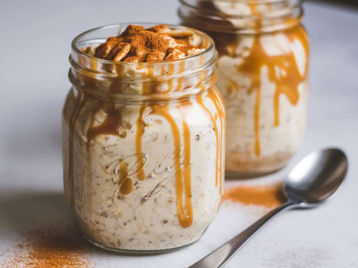 Golden Drizzles: 15 Coffee and Caramel Recipes for Sweets Lovers 11 11. Caramel Macchiato Overnight Oats