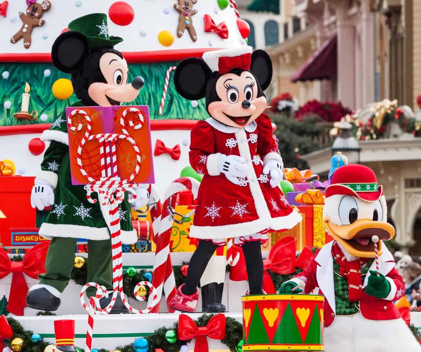 Disney Christmas Parade in Disneyland Paris.