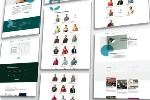 Presentation boards displaying the overall look and feel of a brand new website design by Wonderlab