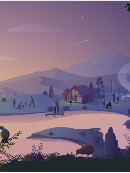 Illustration of a landscape created by Wellington digital agency, Wonderlab