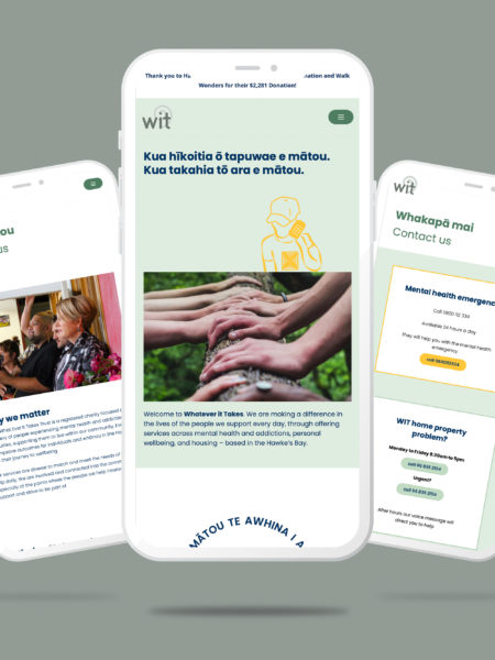 Phones showing a mobile friendly web design examples by Wonderlab