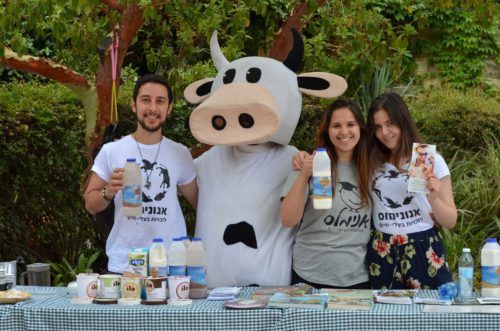 young people promoting vegan milk
