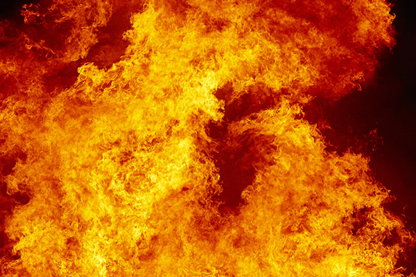 Burning fire. Bonfire. Fire fighting. Flame ignition. Warning אש