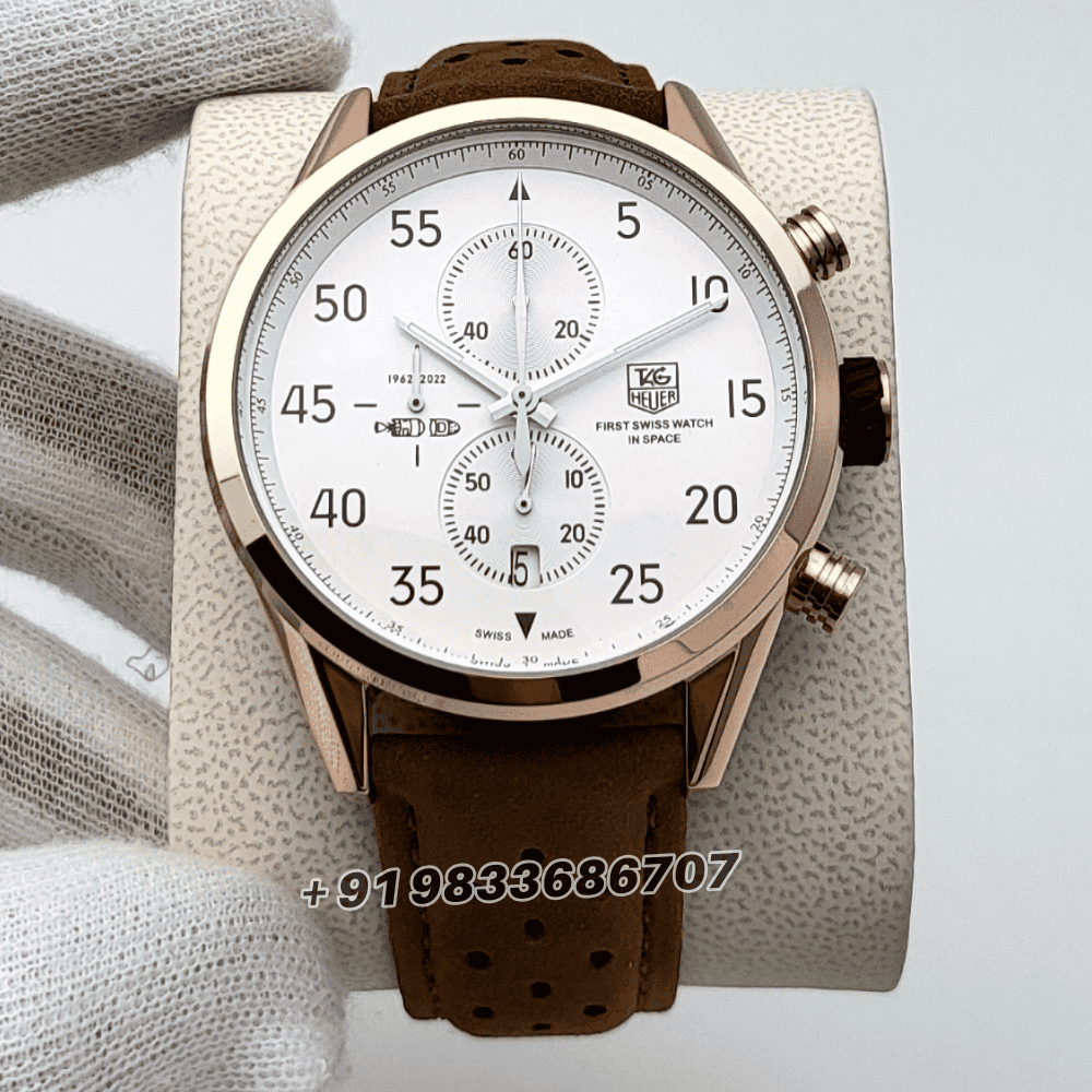 Tag Heuer Space 1962 Leather Strap High Quality Chronograph Watch Billionare Watches