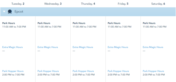 disney world park hours march