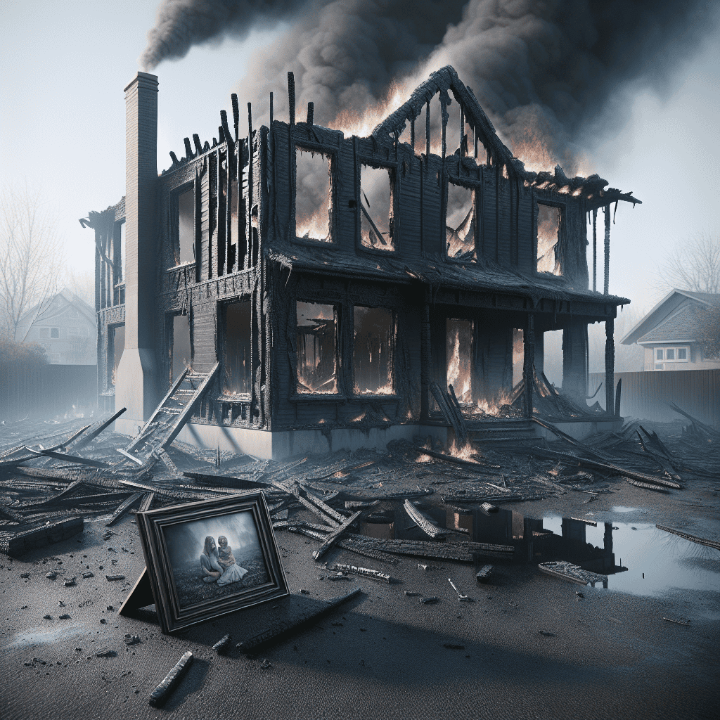 Illustration of $200k House Destroyed in Fire