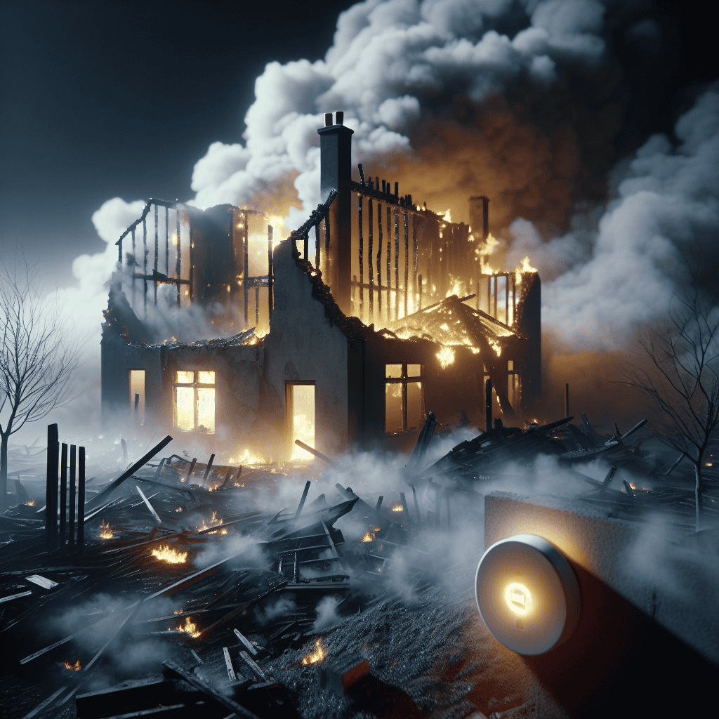 Illustration of $200k House Destroyed in Fire