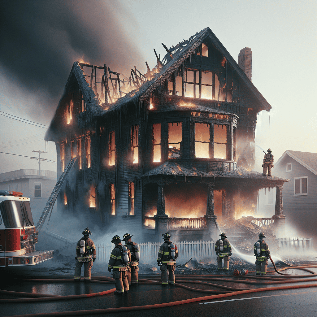 Illustration of $200k House Destroyed in Fire