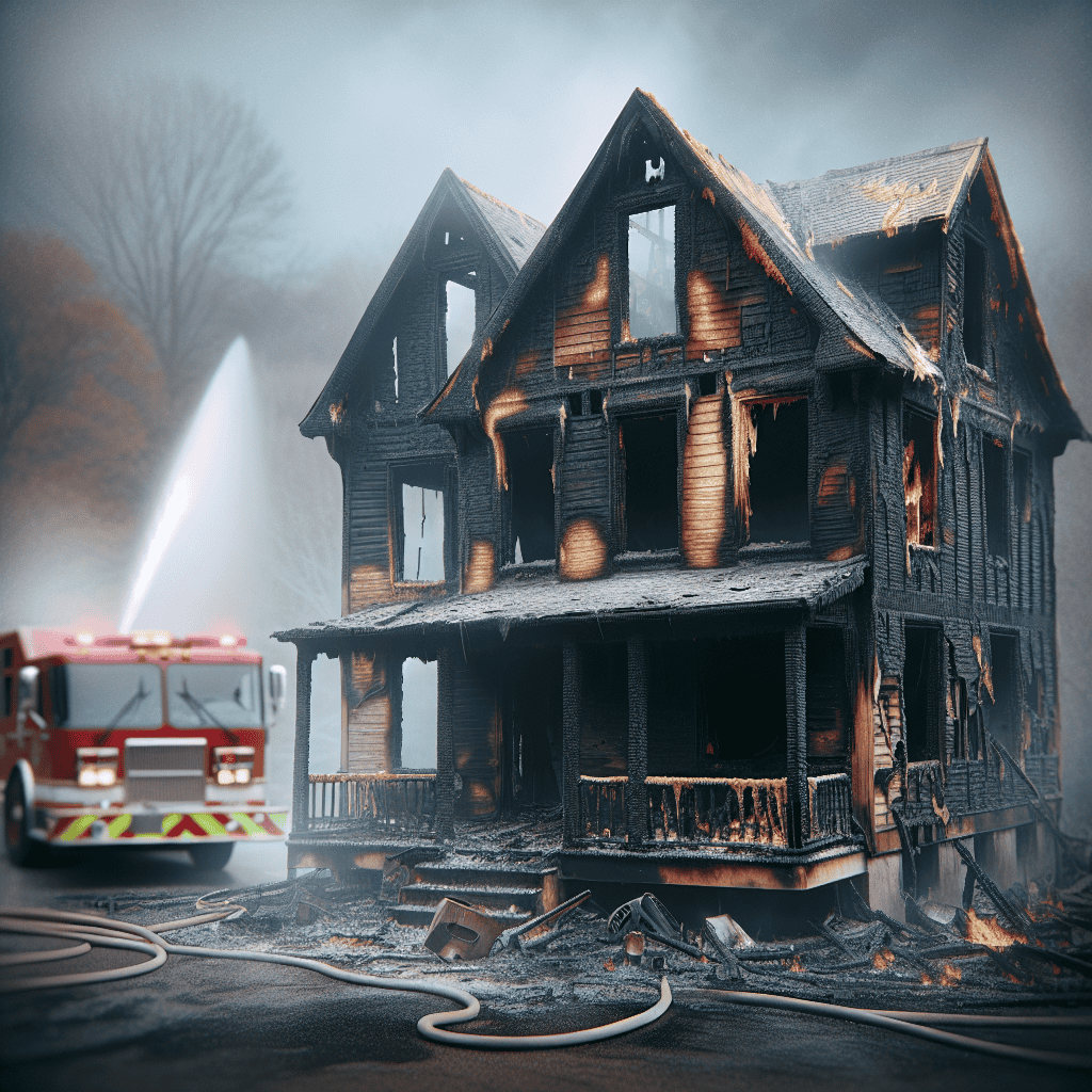 Illustration of $200k House Destroyed in Fire