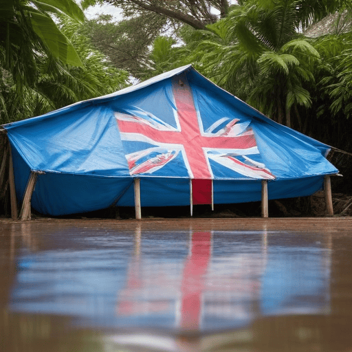 Illustration of Ba flood waters receding