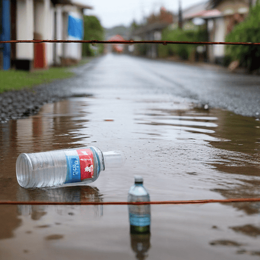 Illustration of Ba flood waters receding