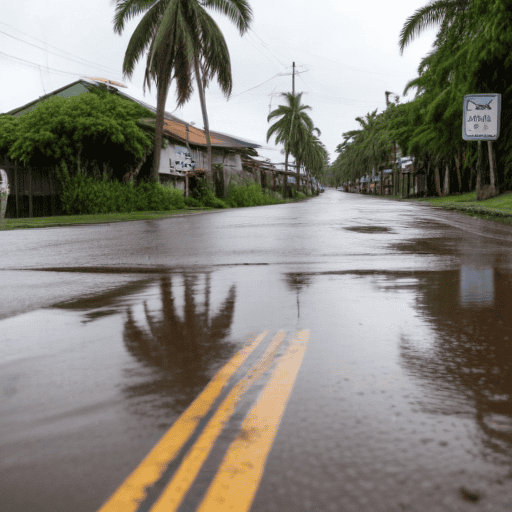 Illustration of Flood waters enter Nadi town