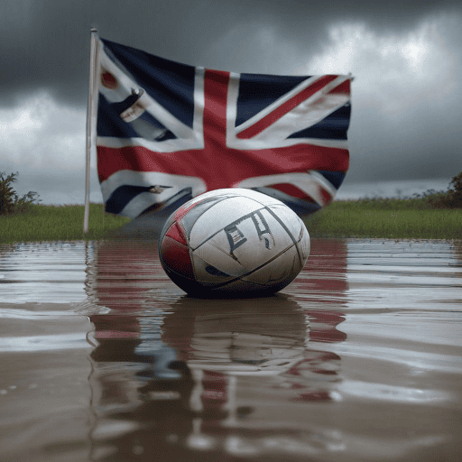 Illustration of Rugby 7s duo brave floodwaters