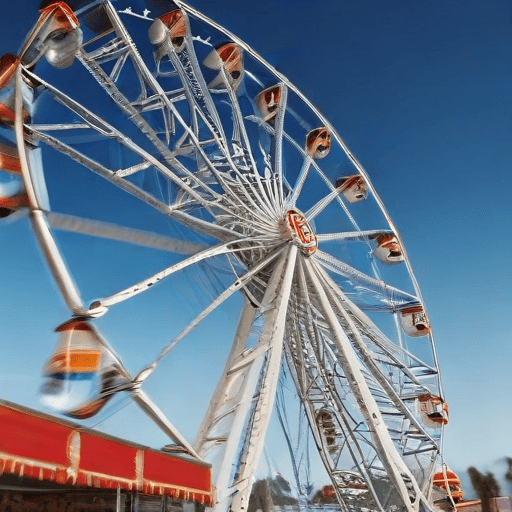 Illustration of Taveuni ferris wheel rides scratched