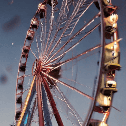 Illustration of Taveuni ferris wheel rides scratched