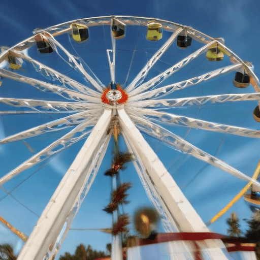 Illustration of Taveuni ferris wheel rides scratched