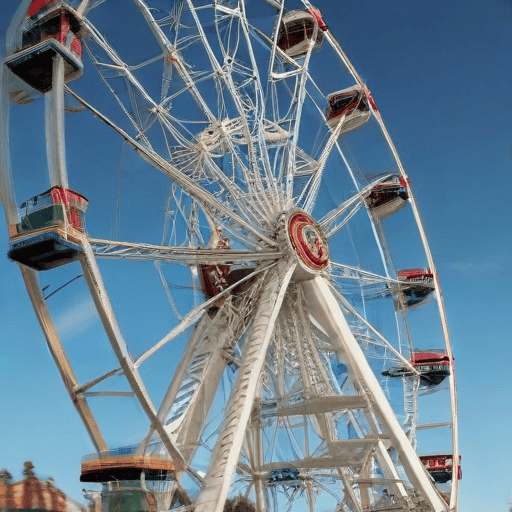 Illustration of Taveuni ferris wheel rides scratched