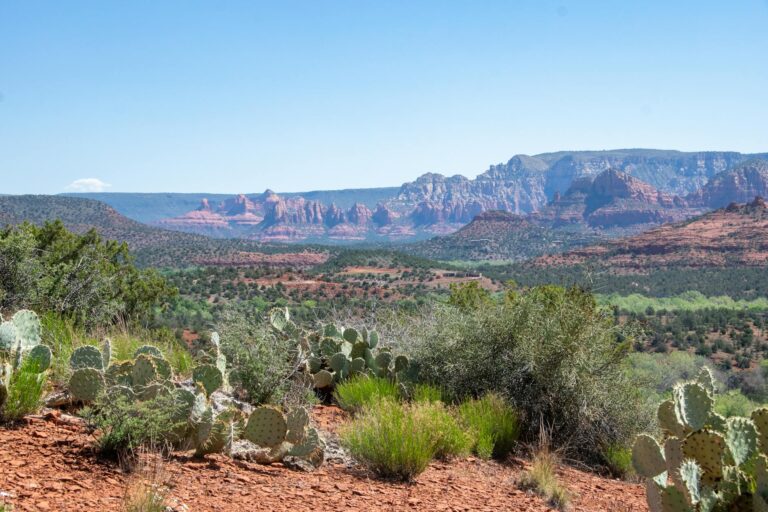 landscape of red rocks state park in usa