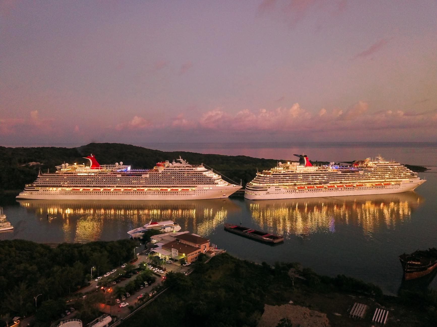 two cruise ships