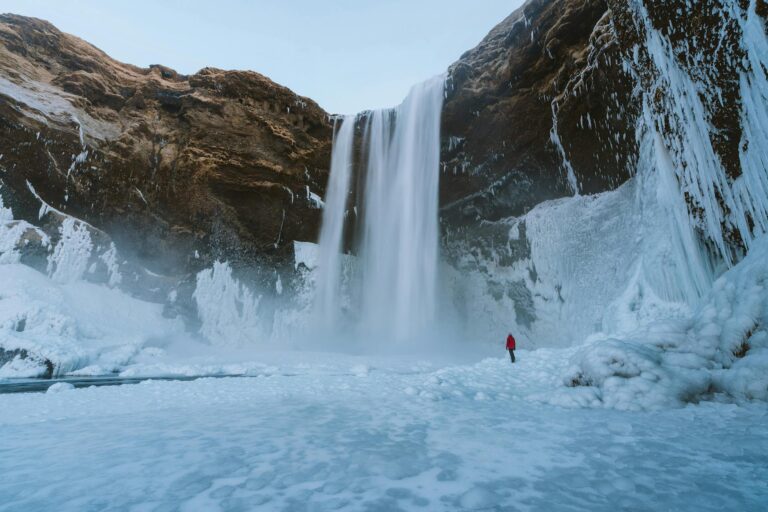 person walking on snowfield