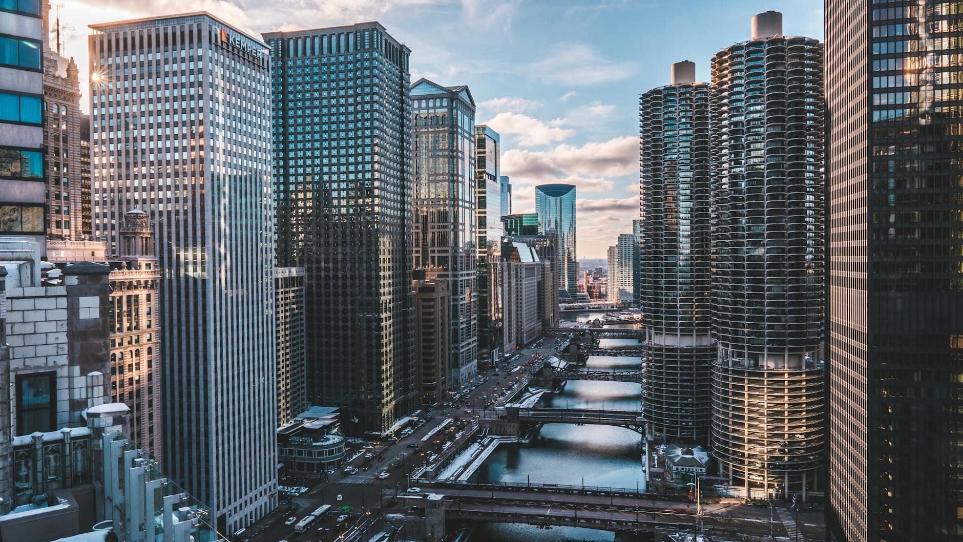 aerial shot of buildings