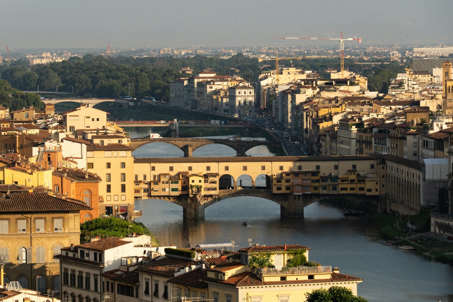 high angle view of ponte vecchio bridge in florence