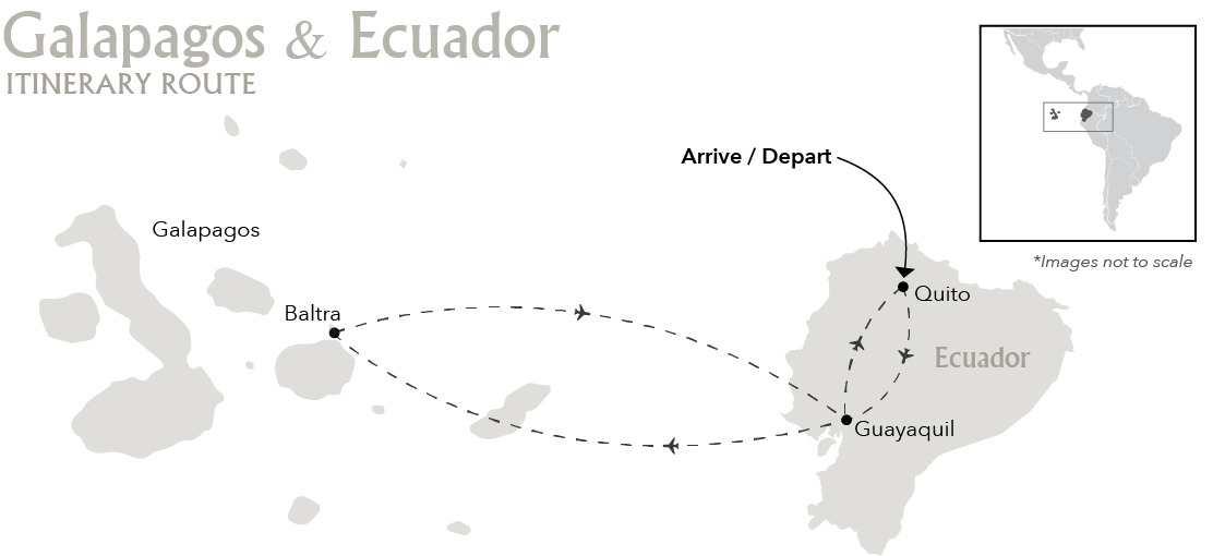 Galapagos & Ecuador Quito Baltra Itinerary Route