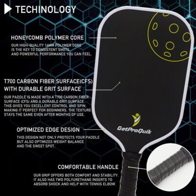 GetProQuik T700 Carbon Fiber Pickleball Paddle - Image 3