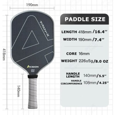 ACSION Titanium T700 Carbon Fiber Pickleball Paddle - Image 3